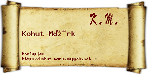 Kohut Márk névjegykártya